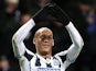 Newcastle United's French striker Yoan Gouffran celebtates scoring the opening goal during the English Premier League football match against West Bromwich Albion on November 30, 2013