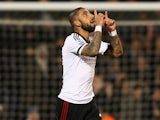 Fulham's Ashkan Dejagah celebrates after scoring the opening goal against Tottenham during their Premier League match on December 4, 2013