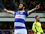 Charlie Austin of QPR scores the first goal of Bournemouth during the Sky Bet Championship match between Queens Park Rangers and Bournemouth on December 3, 2013