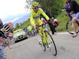 Italian Danilo Di Luca rides during the 18th stage climbing time trial of 96th Giro d'Italia from Mori to Polsa of 20,6 km on May 23, 2013