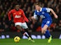 Everton's James McCarthy and Man United's Danny Welbeck in action during their Premier League match on December 4, 2013 