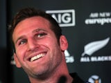 New Zealand rugby union player Kieran Read addresses a press conference following a training session in Dublin, Ireland, on November 20, 2013. The All Blacks will attempt to become the first major international side of rugby union's professional era to wi