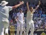 Australian bowler Shane Watson appeals the wicket of England batsman Joe Root on the second day of the third Ashes cricket Test match in Perth on December 14, 2013