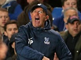 Tony Pulis of Crystal Palace shouts instructions during the Barclays Premier League match between Chelsea and Crystal Palace at Stamford Bridge on December 14, 2013