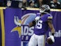 Greg Jennings of the Minnesota Vikings celebrates a touchdown during the first quarter of the game against the Philadelphia Eagles on December 15, 2013