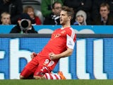 Southampton's English striker Jay Rodriguez celebrates scoring his team's first goal during the English Premier League football match against Newcastle United on December 14, 2013