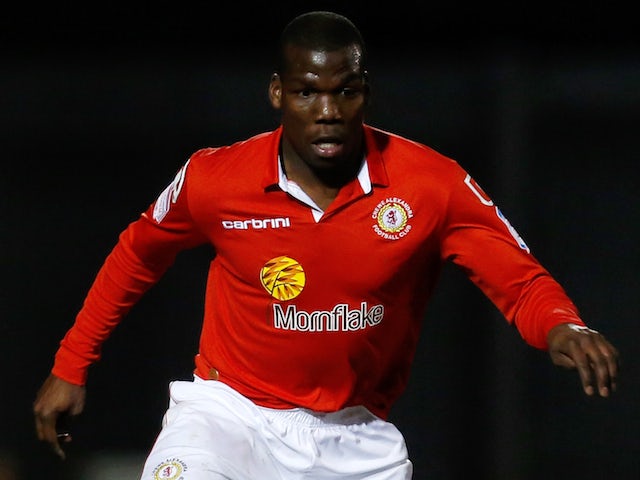 Mathias Pogba of Crewe in action during the Johnstone's Paint Trophy Northern Section Final Second Leg match between Crewe Alexandra and Coventry City on February 20, 2013