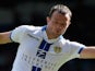Noel Hunt of Leeds in action during the Sky Bet Championship match between Leeds United and Brighton & Hove Albion at Elland Road on August 03, 2013