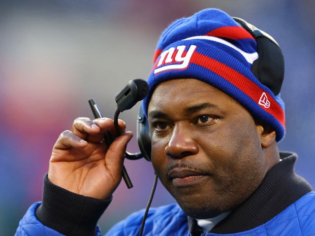 Perry Fewell, Defensive Coordinator for the New York Giants looks on against the Philadelphia Eagles at MetLife Stadium on December 30, 2012