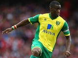 Norwich's Sebastien Bassong in action against Arsenal on October 19, 2013
