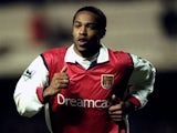 Thierry Henry in action for Arsenal on November 28, 1999.