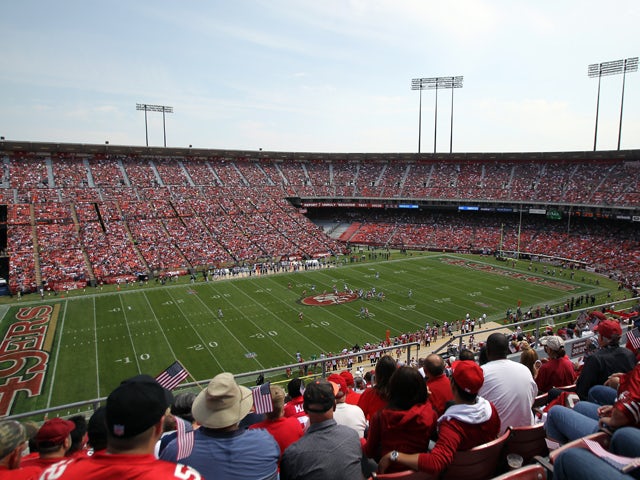 General view during the season opener between the San Francisco 49ers and the Seattle Seahawks at Candlestick Park on September 11, 2011