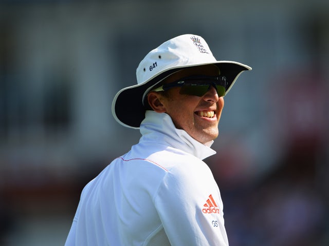 Graeme Swann of England smiles during day five of the 5th Investec Ashes Test match between England and Australia at the Kia Oval on August 25, 2013