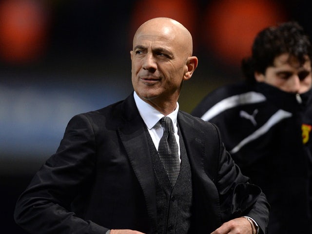Manager Giuseppe Sannino of Watford after the final whistle of the Sky Bet Championship match between Ipswich Town and Watford at Portman Road on December 21, 2013