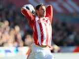 Rory Delap of Stoke City launches a long throw on October 24, 2010