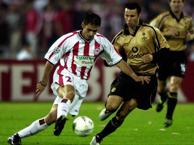Ryan Giggs in action for Manchester United against Olympiacos on October 10, 2001.