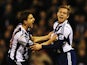 Matej Vydra of West Bromwich Albion celebrates with team mate Zoltan Gera after scoring during the Barclays Premier League match between West Bromwich Albion and Hull City at The Hawthorns on December 21, 2013