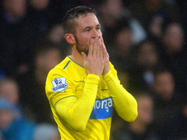 Yohan Cabaye of Newcastle United celebrates scoring the first goal during the Barclays Premier League match against Crystal Palace on December 21, 2013