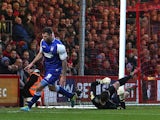 Ipswich's Daryl Murphy celebrates after scoring his team's opening goal against Bournemouth during their Championship match on December 29, 2013