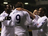 Dimitar Berbatov, then of Tottenham Hotspur, celebrates scoring against Reading on December 29, 2007.