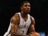 Joe Johnson #7 of the Brooklyn Nets shoots a fould shot against the Philadelphia 76ers during their game at the Barclays Center on December 16, 2013