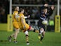 Andy Goode of Wasps kicks the ball upfield during the Aviva Premiership match between Newcastle Falcons and London Wasps at Kingston Park on December 27, 2013