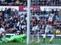 Nicolas Anelka of West Brom scores their second goal past Jussi Jaaskelainen of West Ham during the Barclays Premier League match against West Ham United on December 28, 2013