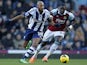 West Bromwich Albion's French striker Nicolas Anelka vies with West Ham United's Senegalese midfielder Mohamed Diame during the English Premier League football match on December 28, 2013