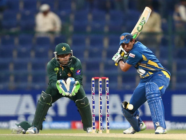 Batsman TM Dilshan of Sri Lanka plays a shot during the fifth and final One Day International cricket match between Pakistan and Sri Lanka in Abu Dhabi on December 27, 2013