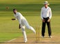 India's Ravindra Jadeja bowls during Day 2 of the second Sunfoil Series Cricket Test match between India and South Africa at the SAHARA Stadium Kingsmead in Durban on December 27, 2013