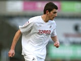 Daniel Alfei of Swansea City in action during the FA Cup 4th Round match between Swansea City and Leyton Orient at Liberty Stadium on January 29, 2011
