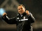 Rene Meulensteen the Fulham manager celebrates following his team's 2-1 victory during the Barclays Premier League match between Fulham and West Ham United at Craven Cottage on January 1, 2014