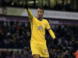 Crystal Palace's Marouane Chamakh celebrates after scoring his team's second goal against West Brom during their FA Cup third round match on January 4, 2013