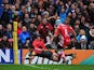 Saracens' Neil de Kock dives over to score the first try against Gloucester during their Aviva Premiership match on January 4, 2013