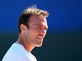 Ross Hutchins of Great Britain looks on during previews ahead of the Davis Cup World Group play-off tie between Croatia and Great Britain at Stadion Stella Maris on September 12, 2013