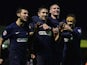 Southend's Ryan Leonard celebrates with teammates after scoring his team's fourth goal against Millwall during their FA Cup third round match on January 4, 2013