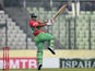 Bangladesh cricketer Tamim Iqbal plays a shot during the fourth one-day international (ODI) match between Bangladesh and Zimbabwe at the Sher-e Bangla National Stadium in Dhaka on November 28, 2014