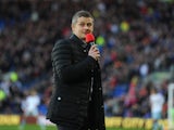 New Cardiff manager Ole Gunnar Solskjaer adresses the crowd before the Barclays Premier League match between Cardiff City and West Ham United at Cardiff City Stadium on January 11, 2014