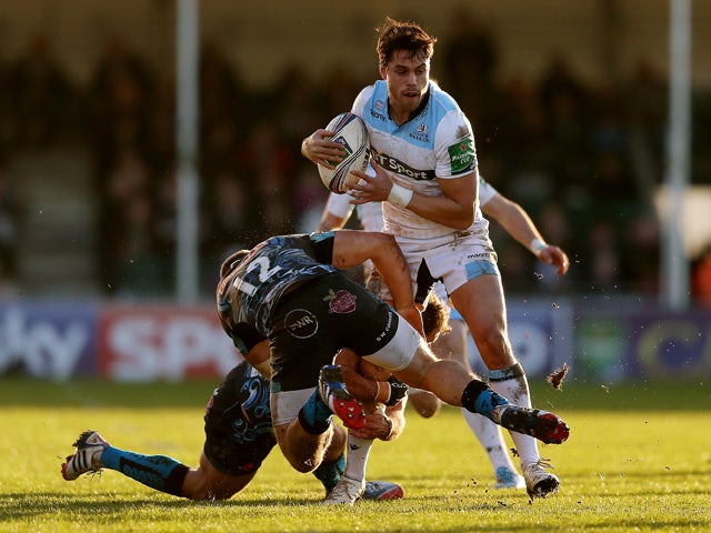 Sean Maitland of Glasgow in action during the Heineken Cup match between Exeter Chiefs and Glasgow Warriors at Sandy Park on January 11, 2014 