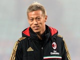Keisuke Honda of AC Milan prior to the Serie A match between US Sassuolo Calcio and AC Milan on January 12, 2014