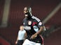 Bristol City's English striker Marlon Harewood complains to the linesman during the League Cup football match between Southampton and Bristol City at St Mary's Stadium in Southampton, southern England, on September 24, 2013
