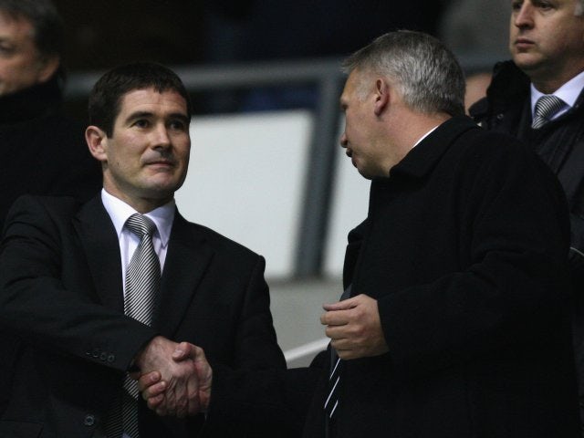 Nigel Clough attends his first game as Derby County manager on January 07, 2009.