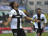 Amauri Carvalho De Oliveira of Parma FC celebrates his goal during the Serie A match between Parma FC and Torino FC at Stadio Ennio Tardini on January 6, 2014
