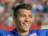 Tigre's Ruben Botta celebrates after scoring against San Lorenzo during their Argentinian First Divission football match on March 10, 2013
