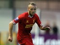 Ryan Mclaughlin of Liverpool U21 in action during the Barclays U21s Premier League match between Manchester City U21 and Liverpool U21 at Ewen Fields on September 23, 2013
