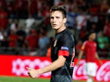 Atletico Madrid's Saul in action against Hapoel Tel-Aviv during their Europa League match on September 20, 2012