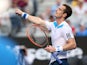 Andy Murray celebrates victory over Go Soeda in their first round match of the Australian Open on January 14, 2014