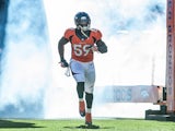 Denver Broncos' Danny Trevathan runs onto the field in the game against Washington Redskins on October 27, 2013