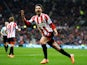 Sunderland's Fabio Borini celebrates after scoring his team's first goal against Southampton during their Premier League match on January 18, 2014