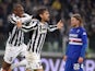 Fernando Llorente of Juventus celebrates after scoring the second goal with his teammate Angelo Ogbonna #5 during the Serie A match against UC Sampdoria on January 18, 2014